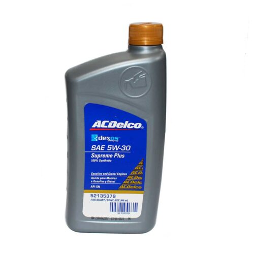 ACEITE DE MOTOR. ACDELCO SUPREME PLUS SAE 5W-30 DEXOS 2 (1/4 GLN)
