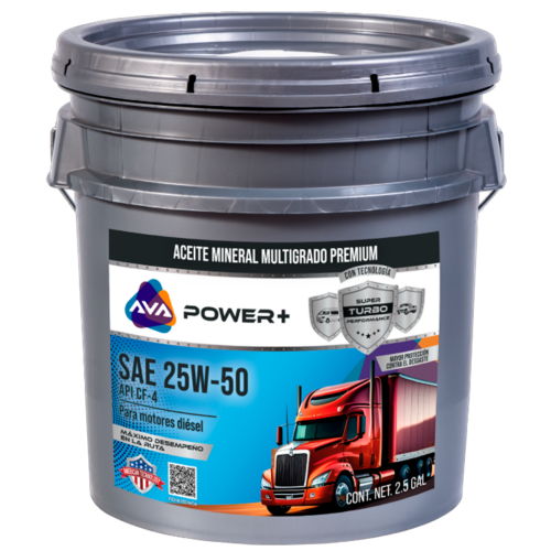 AVA POWER + MINERAL SAE 25W50 API CF4  (MBAL 2.5 GAL)