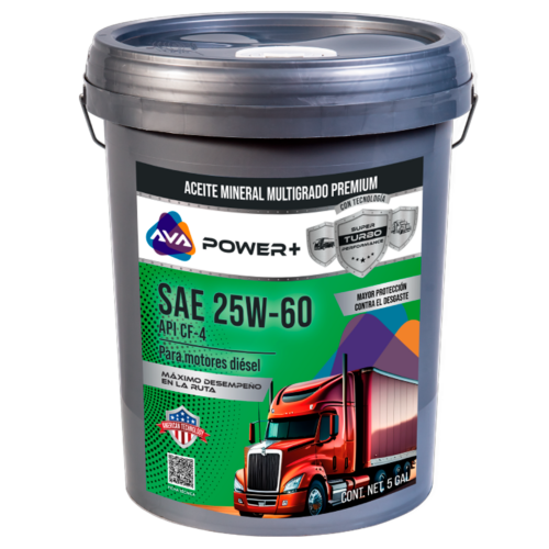 AVA POWER + MINERAL SAE 25W60 API CF4 (BAL 5 GAL)