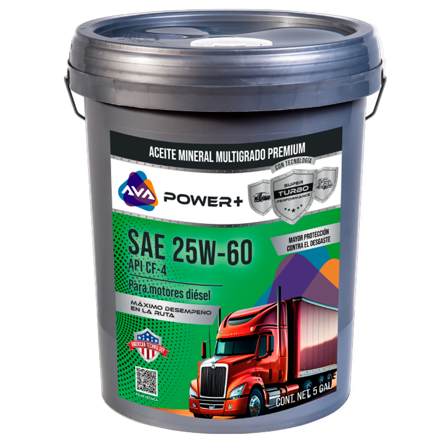 AVA POWER + MINERAL SAE 25W60 API CF4 (BAL 5 GAL)