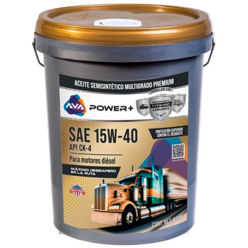 AVA POWER + SEMISINTETICO SAE 15W40 API CK4 (BAL 5 GAL)