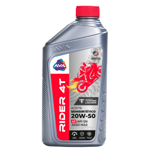 AVA RIDER 4T SEMISINTETICO SAE 20W50 API SN JASO MA2  (CAJA 12X1LT)